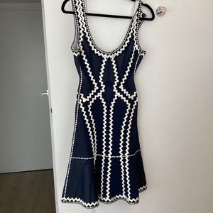 Navy blue Herve Leger dress.